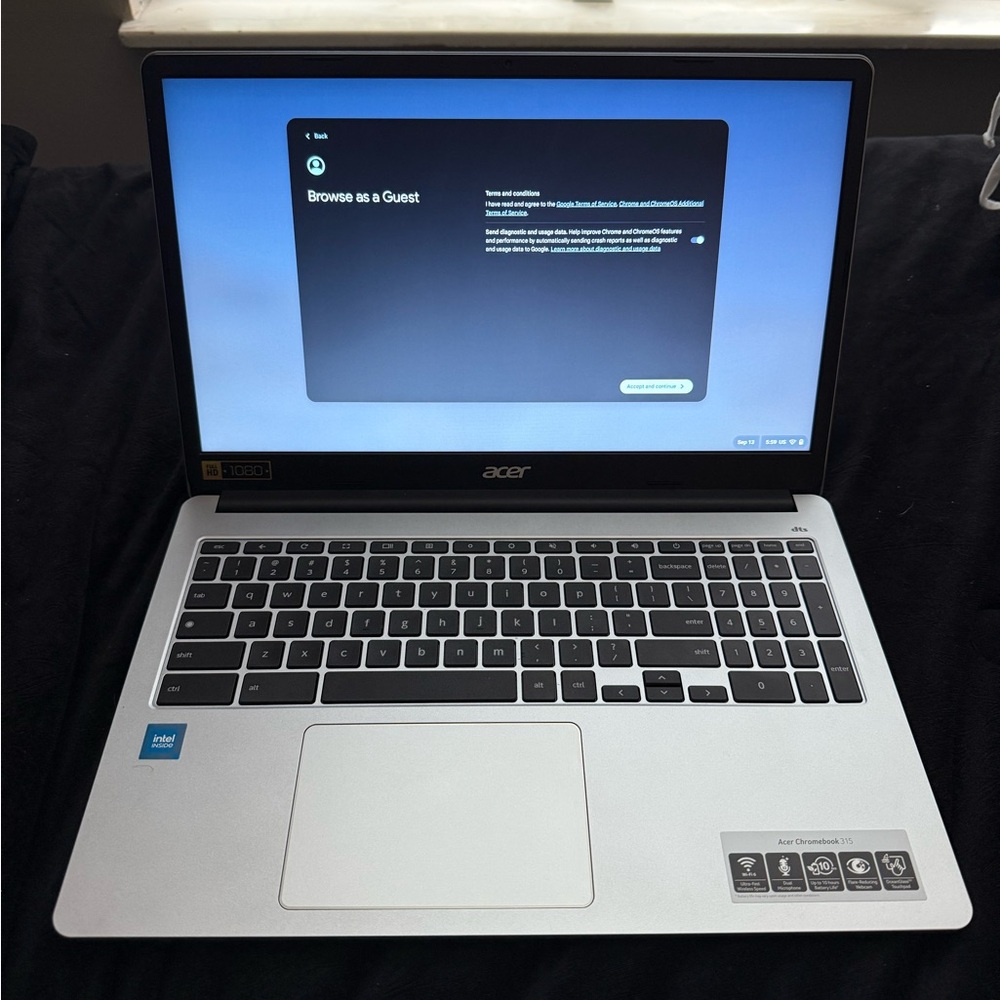Acer Laptop in Silver and Black